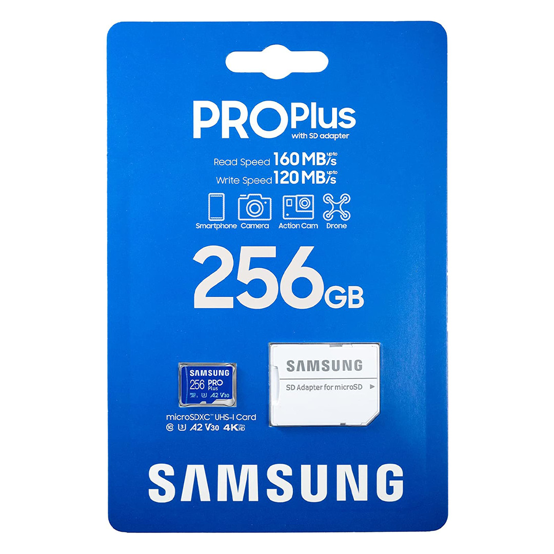 Карта памяти Micro SDXC Samsung PRO Plus 2021 + SD-адаптер (256 ГБ)