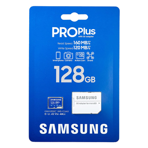 Карта памяти Micro SDXC Samsung PRO Plus 2021 + SD-адаптер (128 ГБ)