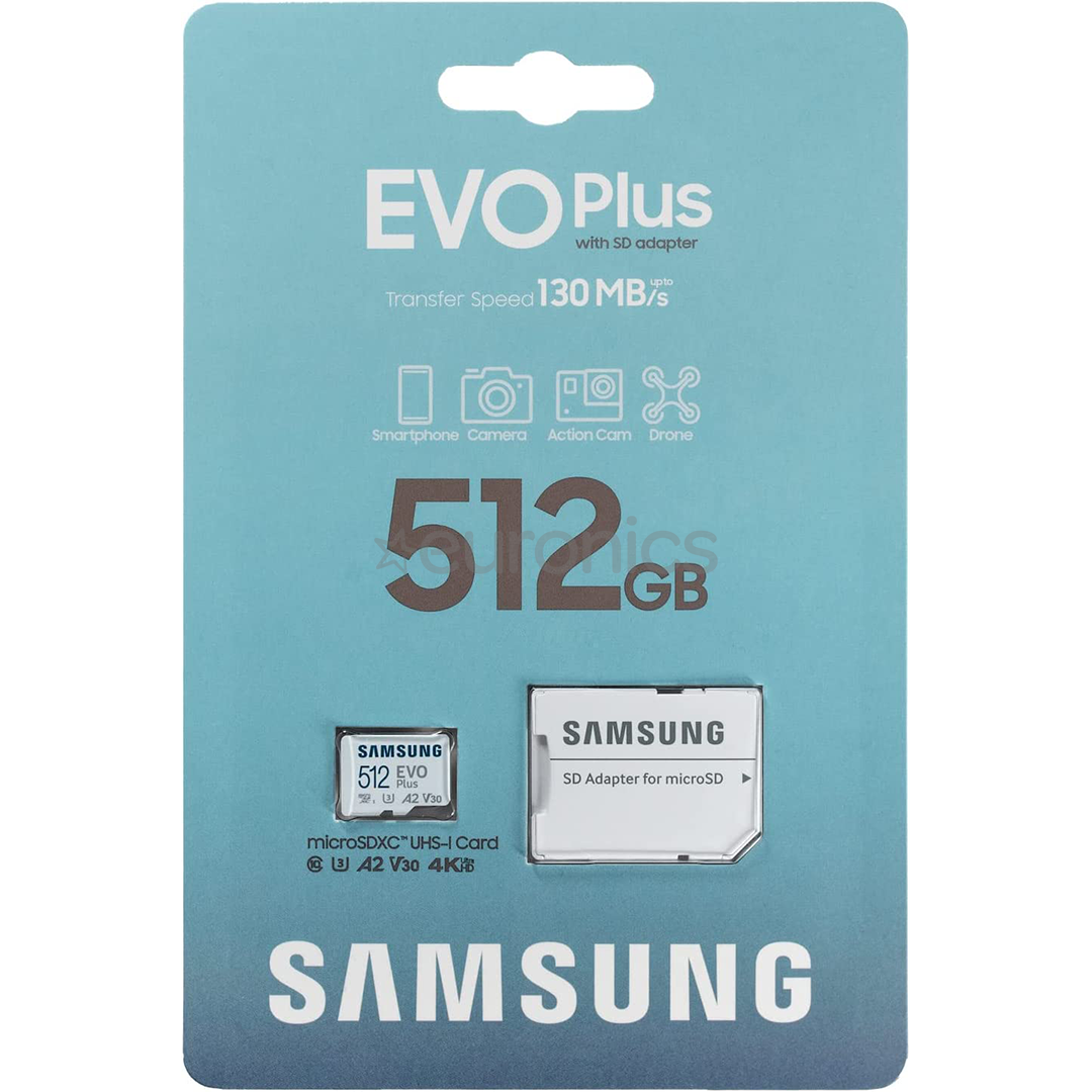 Samsung 512 GB EVO Plus microSDXC Class 10 / UHS-1 Flash Memory Card with  Adapter - Micro Center