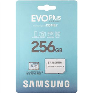 Micro SDXC mälukaart Samsung EVO Plus 2021 + SD adapter (256GB)