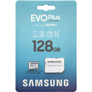 Micro SDXC card Samsung EVO Plus 2021 + SD adapter (128GB)