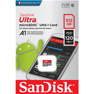 Карта памяти MicroSDXC SanDisk Ultra + адаптер (512 ГБ)