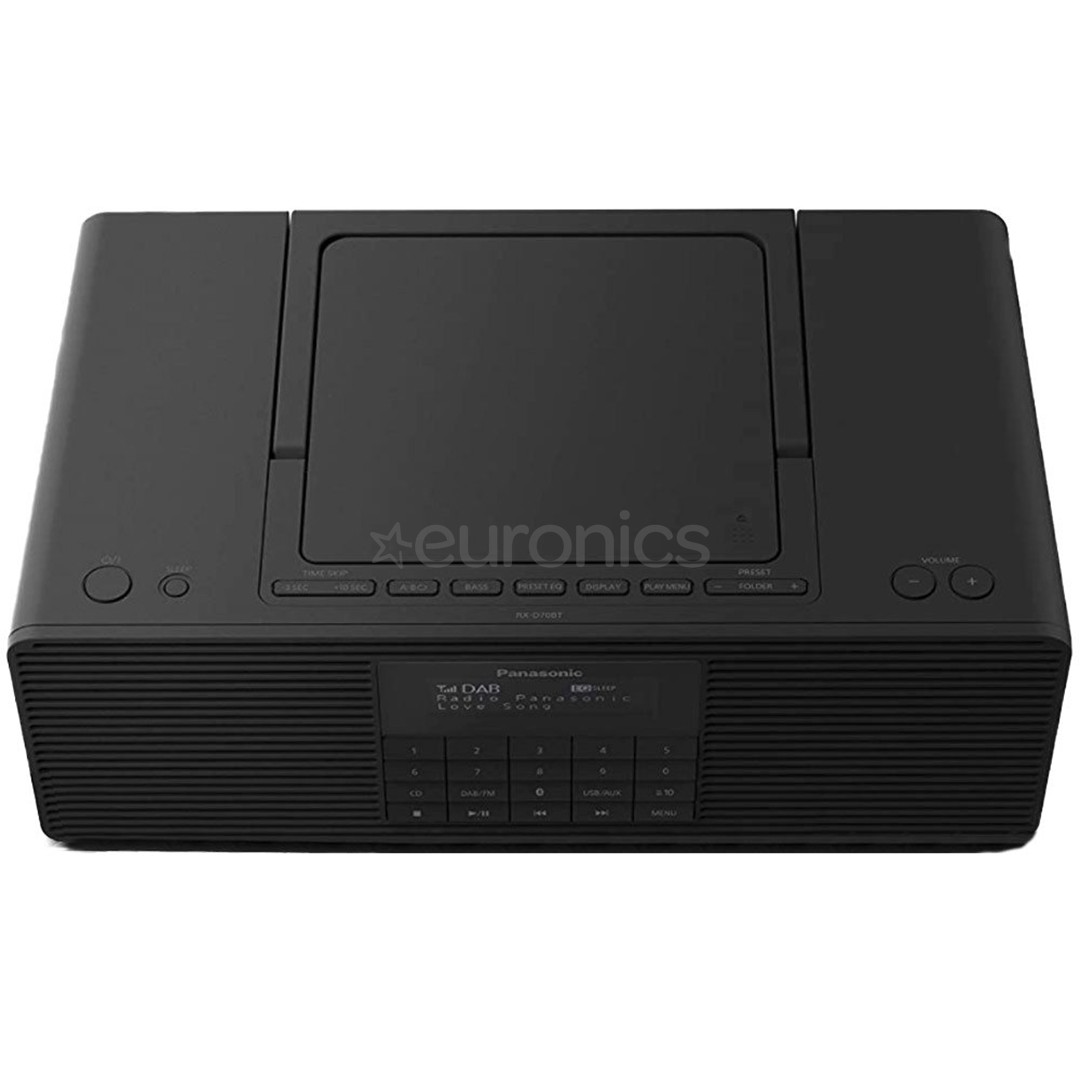 Panasonic RX-D70BT, FM, DAB+, USB, Bluetooth, AUX, black - Portable boombox