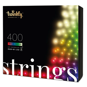 Twinkly Special Edition 400 RGB+W LED String (Gen II), IP44, 32 м, черный - Умная гирлянда