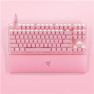 Razer Hunstman V2 TKL Razer Red Switch, US, pink - Mechanical Keyboard