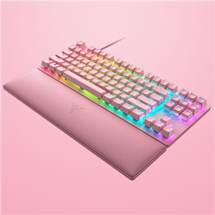 Razer Hunstman V2 TKL Razer Red Switch, US, pink - Mechanical Keyboard