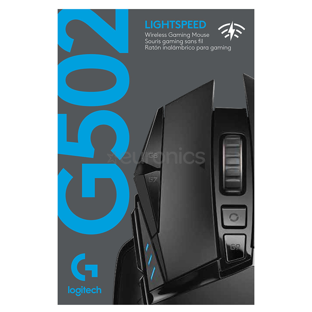 Logitech G502 LightSpeed, must - Juhtmevaba optiline hiir