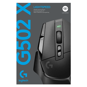 Logitech G502 X LIGHTSPEED, must - Juhtmevaba optiline hiir