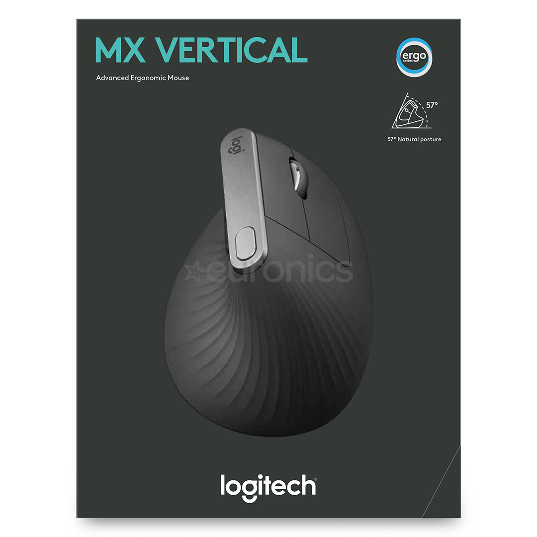 Logitech MX Vertical Advanced Ergonomic, black - Wireless Laser Mouse