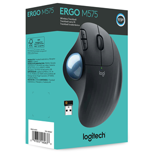 Logitech M575 Ergo Trackball, must - Juhtmevaba optiline hiir