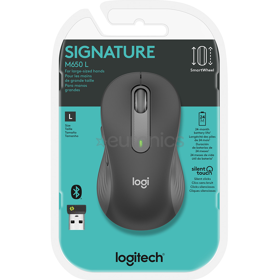 Logitech Signature M650 L, черный - Беспроводная оптическая мышь