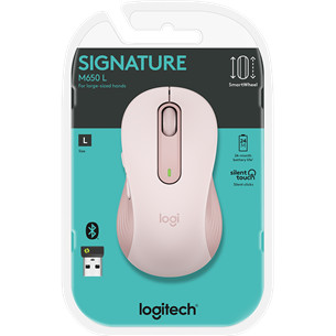 Logitech Signature M650 L, silent, pink - Wireless Optical Mouse