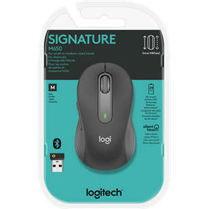 Logitech Signature M650, vaikne, must - Juhtmevaba optiline hiir