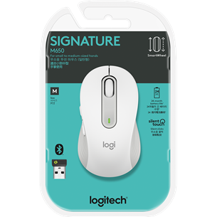 Logitech Signature M650, silent, white - Wireless Optical Mouse