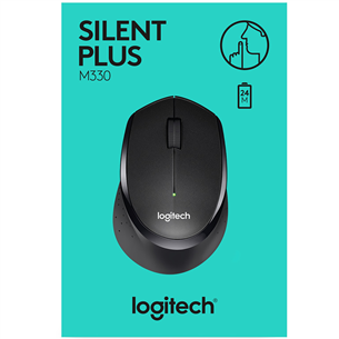 Logitech M330 Silent Plus, тихая работа, черный - Беспроводная оптическая мышь