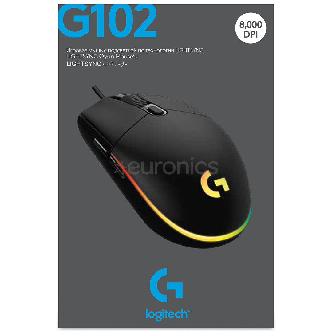 Logitech G102 LightSync, black - Wired Optical Mouse
