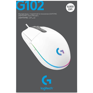 Logitech G102 LightSync, white - Wired Optical Mouse