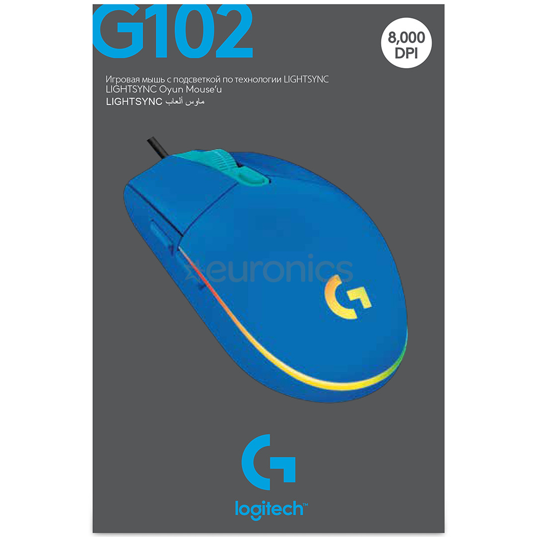 Logitech G102 LightSync, blue - Wired Optical Mouse