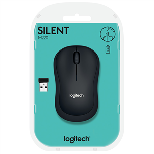 Logitech M220 Silent, vaikne, must - Juhtmevaba optiline hiir