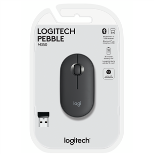 Logitech Pebble M350, must - Juhtmevaba optiline hiir