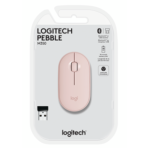 Logitech Pebble M350, roosa - Juhtmevaba optiline hiir