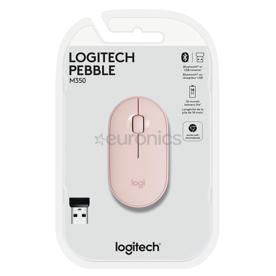 Logitech Pebble M350, roosa - Juhtmevaba optiline hiir