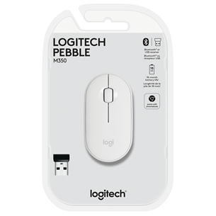 Logitech Pebble M350, white - Wireless Optical Mouse