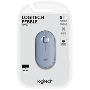 Logitech Pebble M350, голубой - Беспроводная оптическая мышь