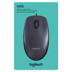 Logitech M90, must - Juhtmega optiline hiir