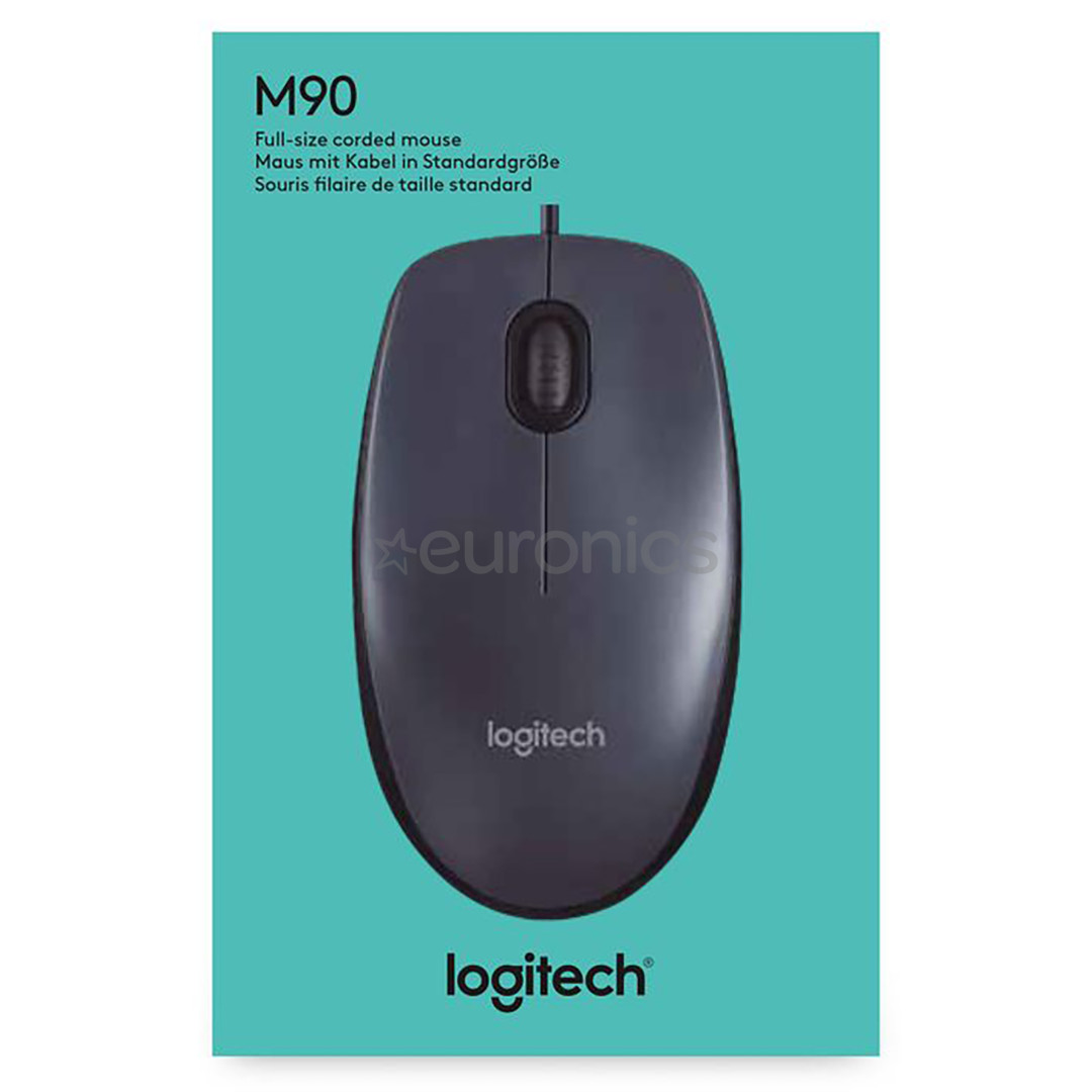 Logitech M90, black - Wired optical mouse
