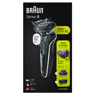 Braun Series 5, Wet & Dry, must - Pardel