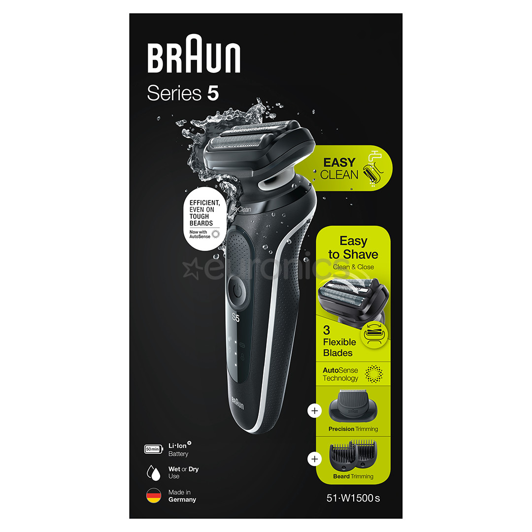 Braun Series 5, Wet & Dry, must - Pardel
