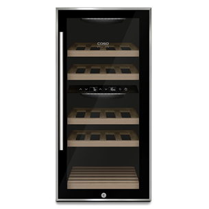 Caso WineComfort 24, 24 bottles, height 83 cm, black/inox - Wine Cooler 00644