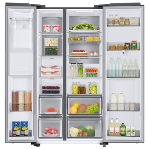 Samsung, Family Hub, 614 L, height 178 cm, stainless steel - SBS Refrigerator