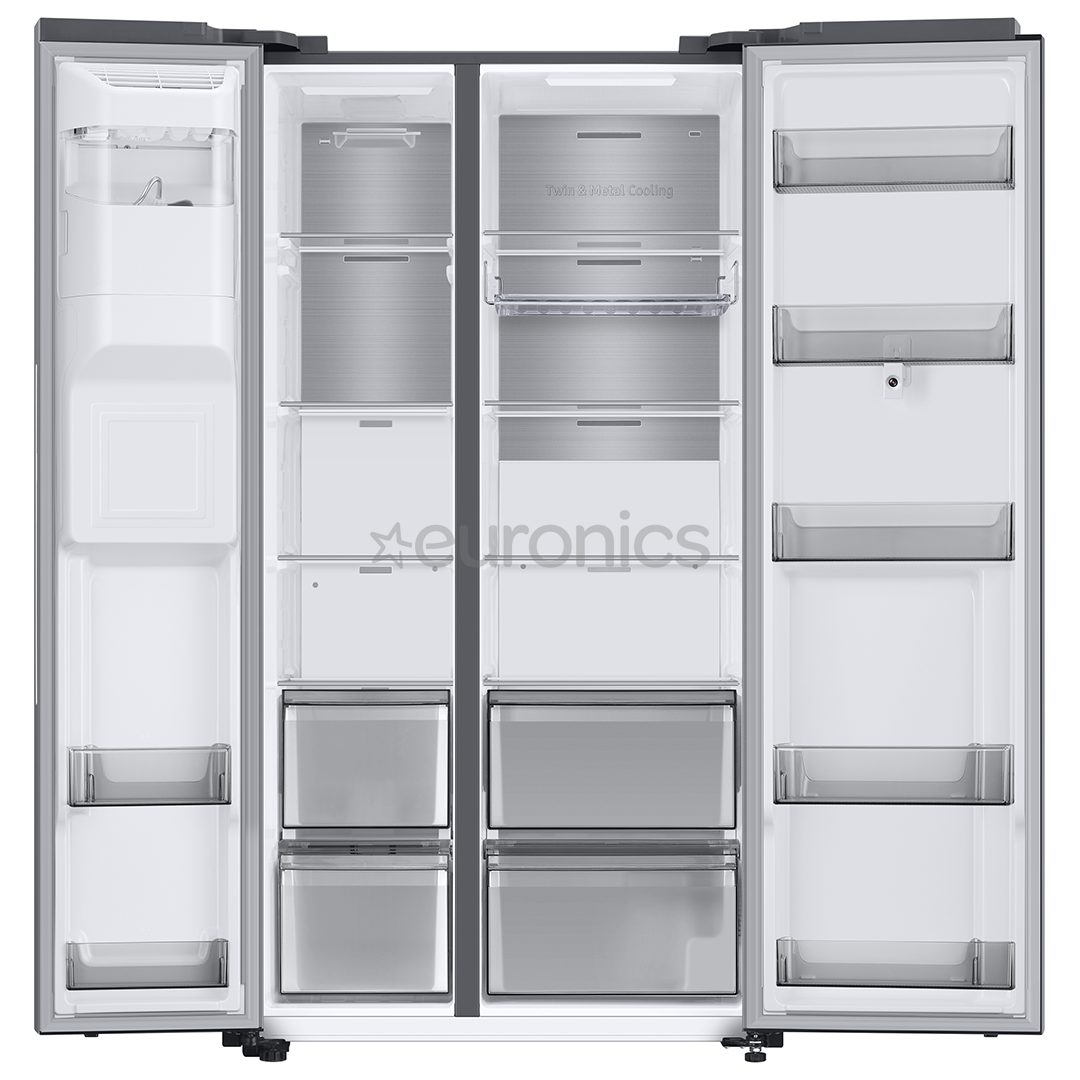 Samsung, Family Hub, 614 L, kõrgus 178 cm, roostevaba teras - SBS-külmik