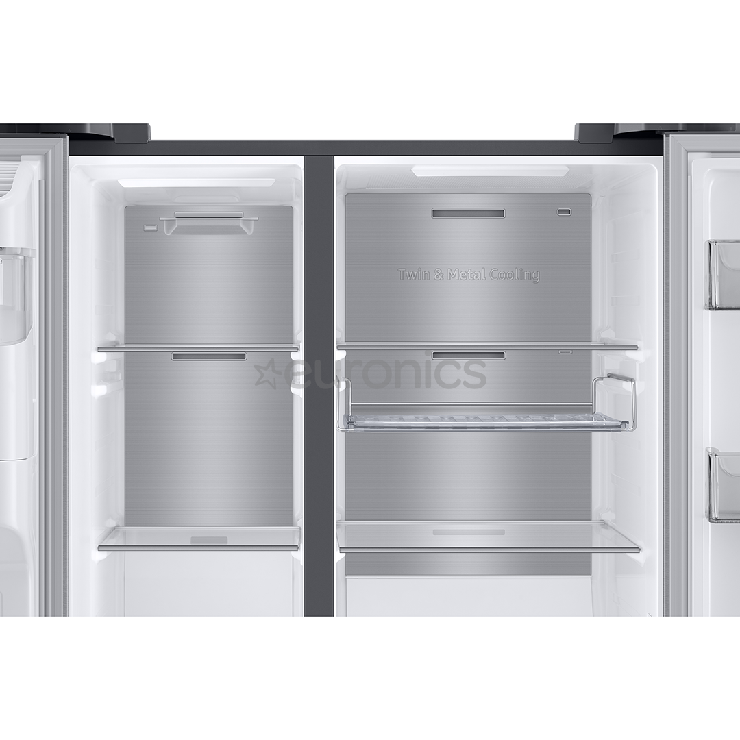 Samsung, Family Hub, 614 L, kõrgus 178 cm, roostevaba teras - SBS-külmik
