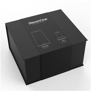 SteamOne, black - Foldable handheld steamer + lint remover