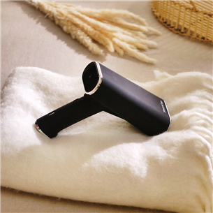 SteamOne, black - Foldable handheld steamer + lint remover