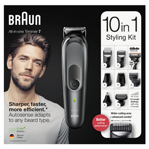 Braun, 10-ühes, must - Trimmeri komplekt