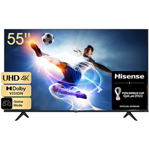Hisense A6BG, LED LCD, UHD 4K, 55'', боковые ножки, черный - Телевизор 55A6BG