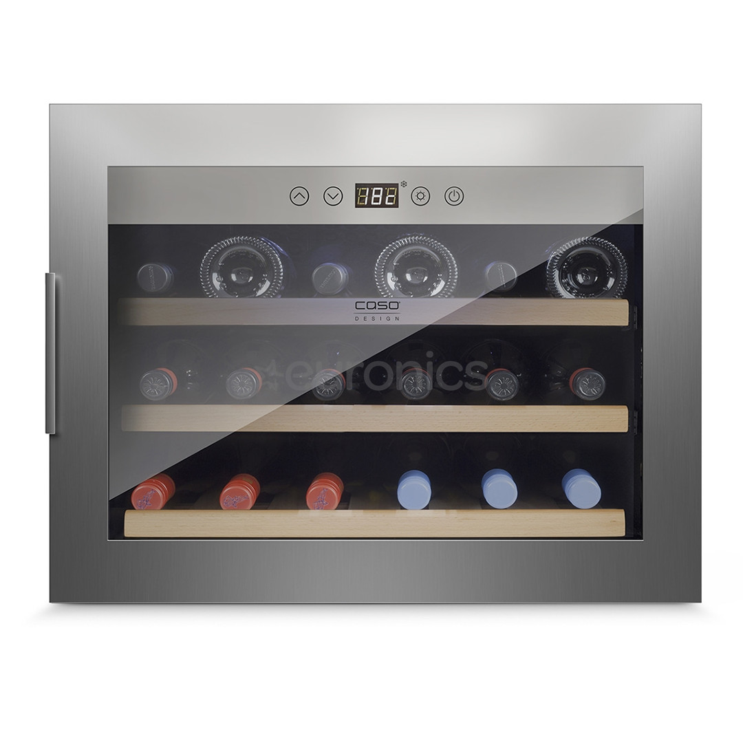 Caso WineSafe 18, 18 pudelit, kõrgus 46 cm, roostevaba teras - Integreeritav veinikülmik