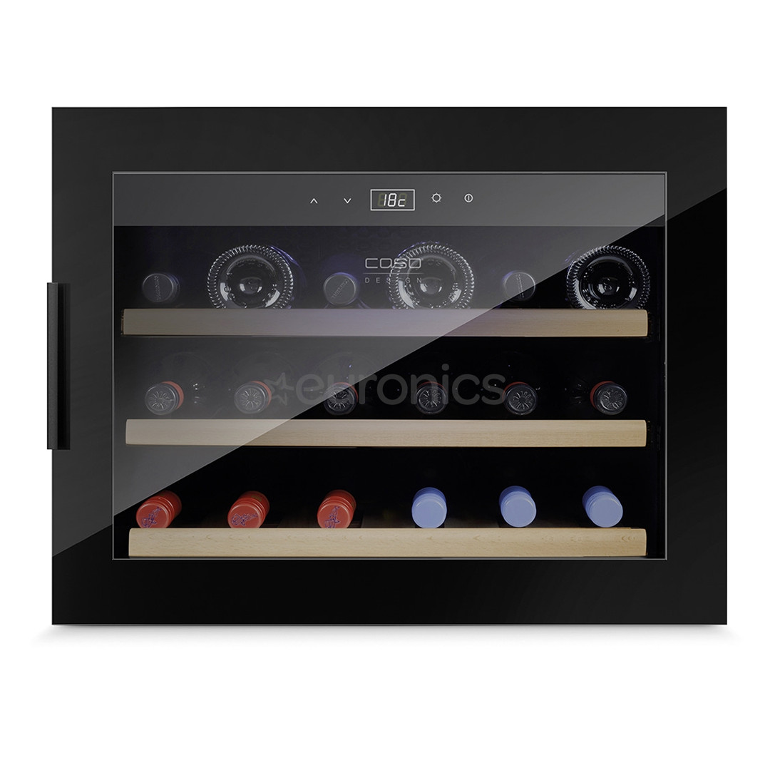 Caso WineSafe 18, 18 bottles, height 46 cm, black - Built-in Wine Cooler