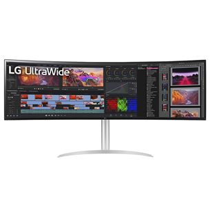 LG UltraWide WQ95C, 49", DQHD, Nano IPS, 144 Hz, USB-C, curved, white - Monitor 49WQ95C-W