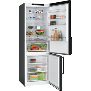 Bosch, NoFrost, 440 L, height 203 cm, black - Refrigerator