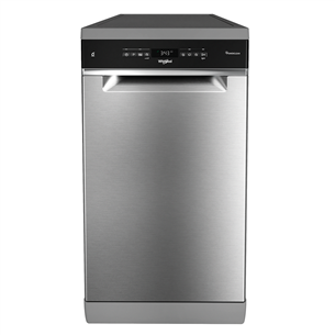 Whirlpool, 10 place settings, silver - Freestanding Dishwasher WSFO3O34PFX