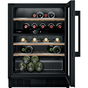 Bosch seeria 6, 44 pudelit, kõrgus 82 cm, must - Integreeritav veinikülmik KUW21AHG0