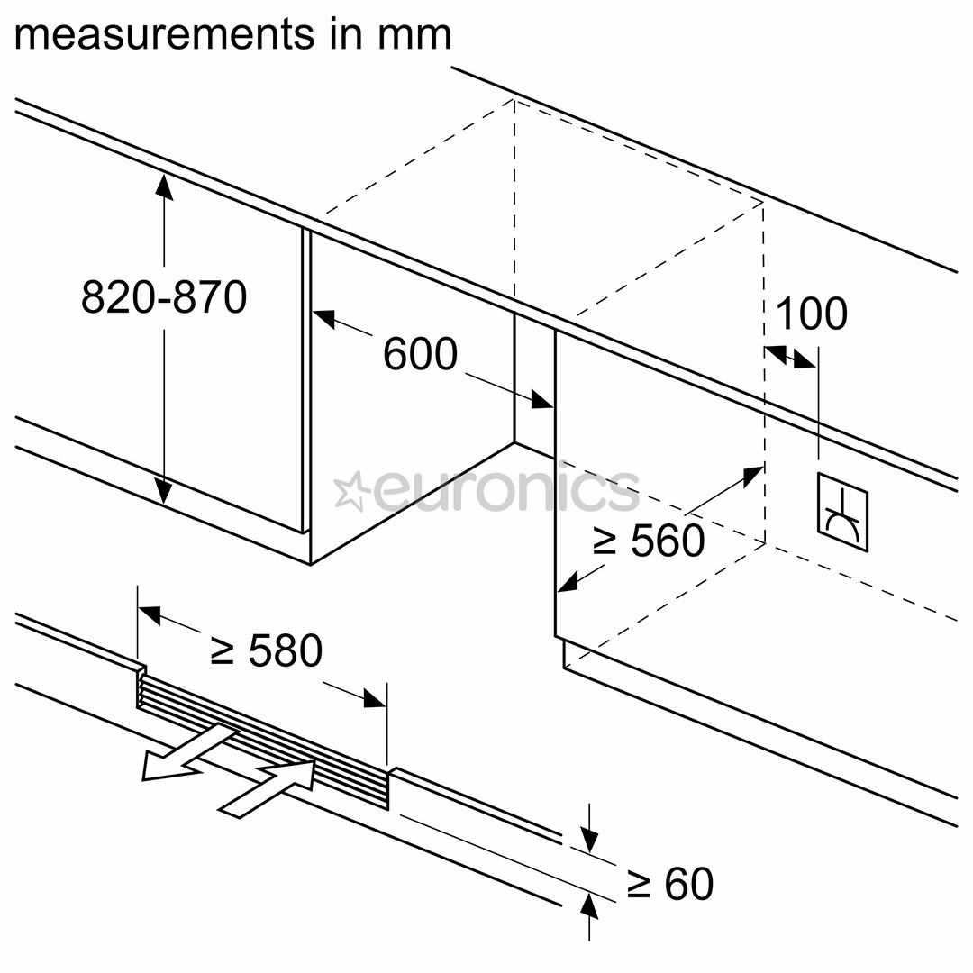 Bosch Series 6, 44 бутылки, высота 82 см, черный - Интегрируемый винный шкаф