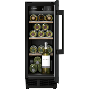 Bosch seeria 6, 21 pudelit, kõrgus 82 cm, must - Integreeritav veinikülmik KUW20VHF0