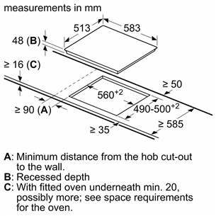 Bosch, laius 58,3 cm, terasraamiga, must - Integreeritav keraamiline pliidiplaat