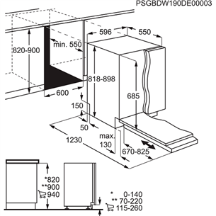 AEG 7000, 15 place settings - Built-in Dishwasher